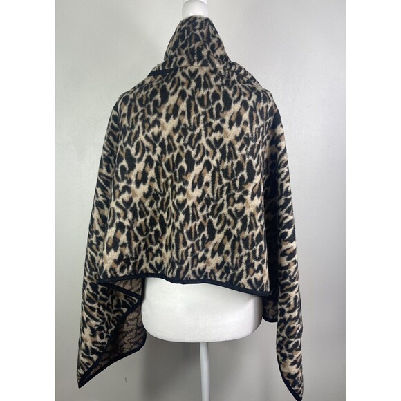 Leopard Animal Print Shawl Cape Kimono Poncho Wrap One Size Lagenlook Boho Cozy - Picture 6 of 14